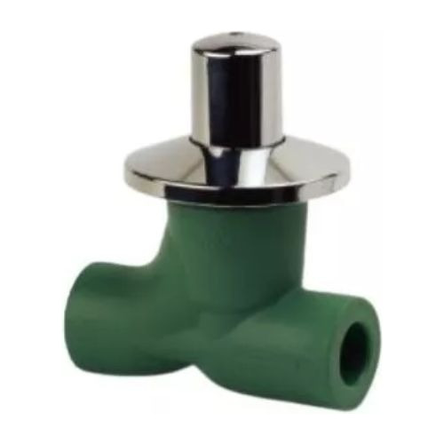 Llave De Paso Normal 20mm Fusión Tigre Verde Plástico