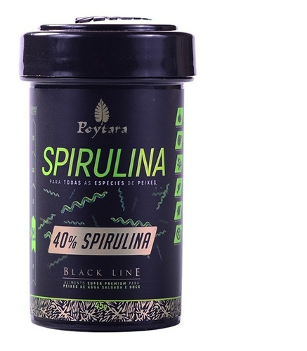 Poytara Spirulina M 40% 45g Black Line Água Salgada/ Doce