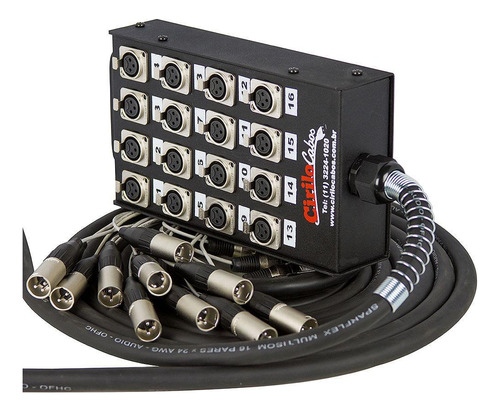 Medusa 16 Vias Com Conectores Xlr Neutrik - 45 Mt