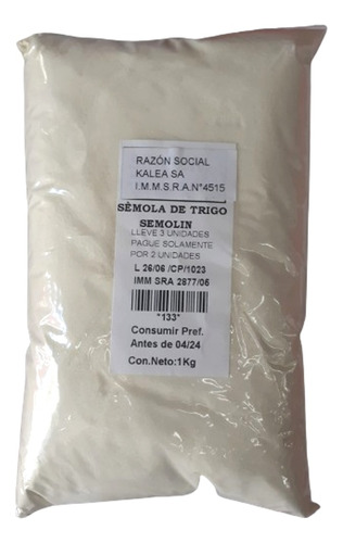 Sémola De Trigo - Semolin 1 Kg. Lleva 3 Pague 2 