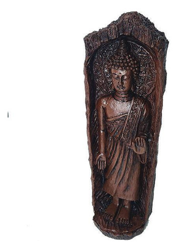 Escultura Buda No Tronco Mudra Abhaya 05556