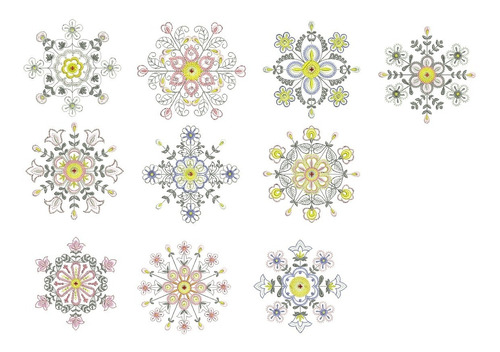 Diseño Matrices Maquina Bordadora Mandala Flor Rosa 3