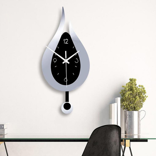Reloj De Pared Péndulo, Reloj De Pared Decorativo De Plata