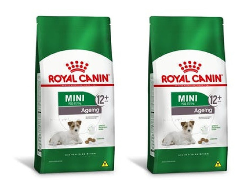Ração Cão Mini 12+ Ageing 1kg Royal Canin Kit 2 Unidades