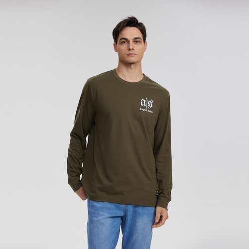 Polera Hombre Print Verde Militar Fashion's Park