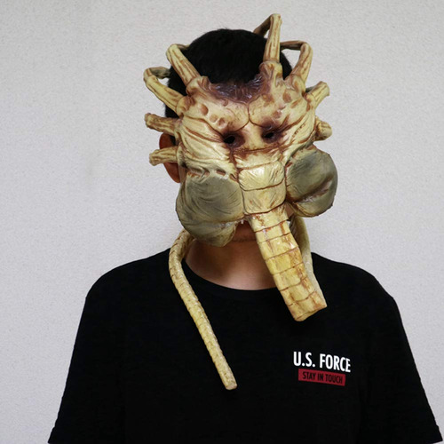 Máscara Facial Alien Facehugger De Látex Con Garras Aterrado