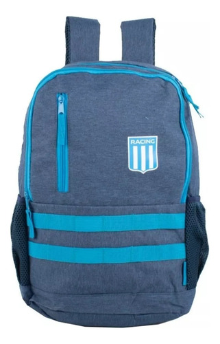 Mochila Racing Club Escolar Urbana Gris Licencia Oficial Rc