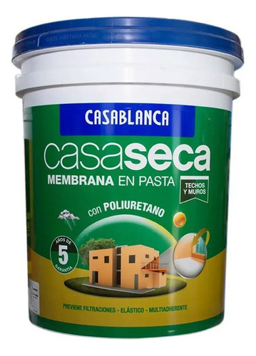Membrana En Pasta Con Poliuretano Casaseca Blanco 10 Lts 