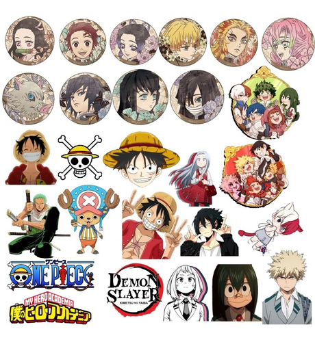 Stickers One Piece Y Demon Slayer Pack De 27 Stickers 