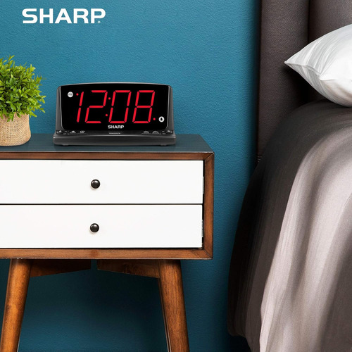 Reloj Despertador Led Sharp - Números Grandes, Luz Nocturna