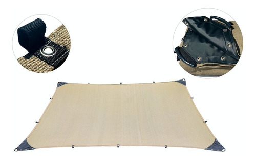 Malla Sombra 6x8.50 90% Beige Raschel Lista Para Colocar