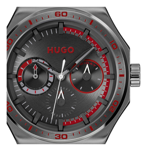 Hugo Reloj Hombre 44 Mm Multifunción Brazalete 1530401 Gris Correa Gris Oscuro Bisel Gris Oscuro Fondo Gris Oscuro