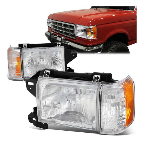 Par De Faros Delanteros Ford F150 1987 1988 1989 1990 1991