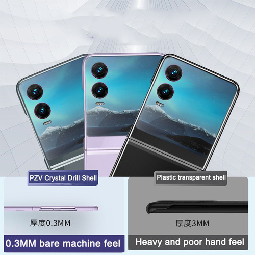 Funda Para Tecno Phantom V Flip2 5g Cáscara Dura Transparent