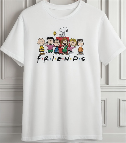 Playera Manga Corta Corte Recto Unisex Friends Snoopy D#101