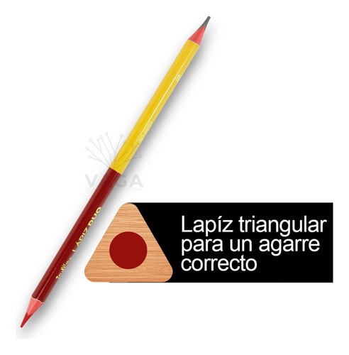 Lápiz Grafito Doble Punta Hb Rojo C/10 Pzs Indra