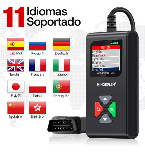 Imagen 3 de 3 de Escáner Automotriz Odb2 Kingbolen Ya100 Multimarca