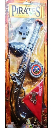 Imagen 2 de 8 de Pistola Pirata Set Blister Con Accesorios Pirates Edu