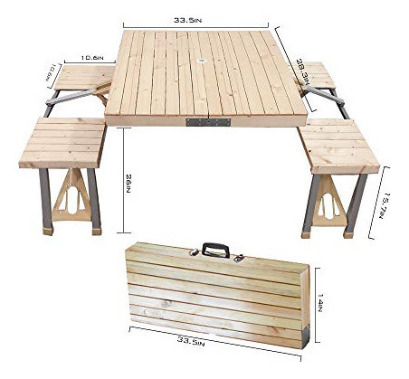 Conjunto Mesa Y Sillas Plegables Para Picnic Al Aire Libre