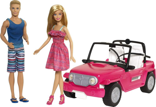 Coche Barbie Crucero De Playa Con Muñeca Barbie En Vestid...