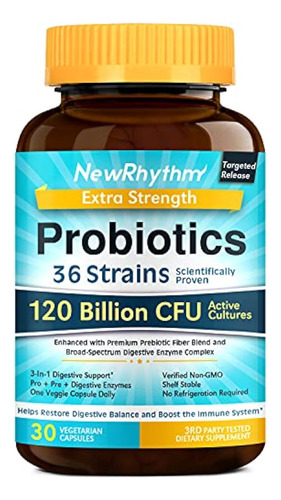 Probioticos De Fuerza Extra Newrhythm 120 Mil Millones De Uf