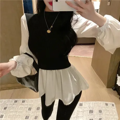Camisa larga con chaleco mujer sale