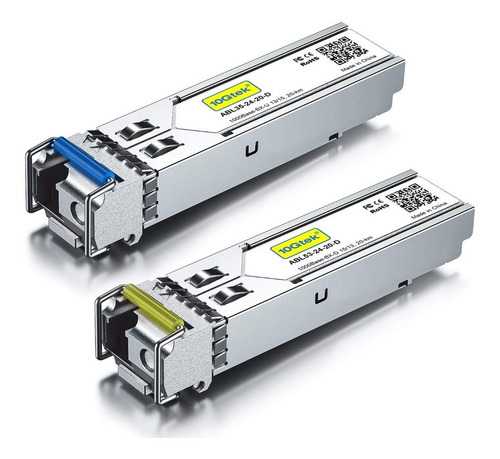 Par Modulo Transceiver Bidi Sfp 1.25g Hasta 20km Monomodo LC 10GTEK 1000BASE-BX Apto Mikrotik Tplink Ubiquiti Cisco
