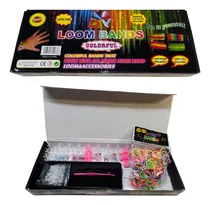 Comprar Kit Telar + 600 Gomitas + Aguja + Clips Pulseras Loom Bands
