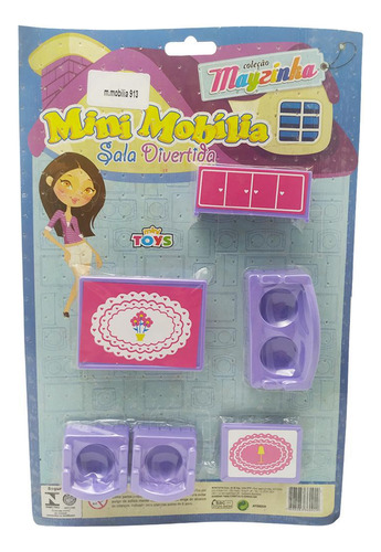 Mini Mobília Coleção Casinha Infantil Sala Divertida 6 Peças