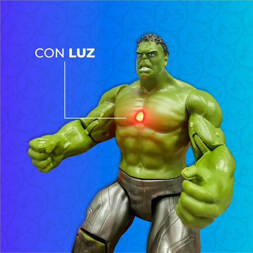 Imagen 4 de 10 de Muñeco Hulk Mini Articulado Figura Accion Avengers Con Luz