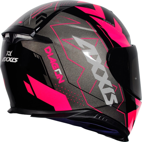 Capacete Axxis Eagle Diagon Rosa Capacete Feminino