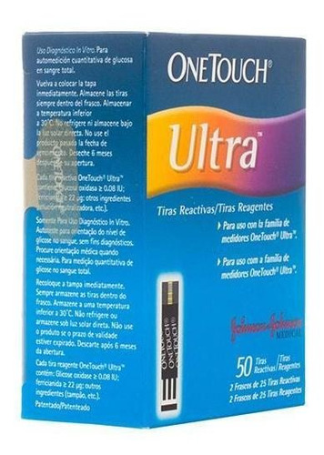 Tiras Reactivas Para Glucosa One Touch Ultra® 50 Piezas - On