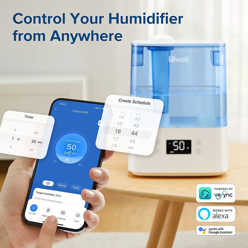 Humidificador Levoit Classic 300s Automático, 6 L, Azul