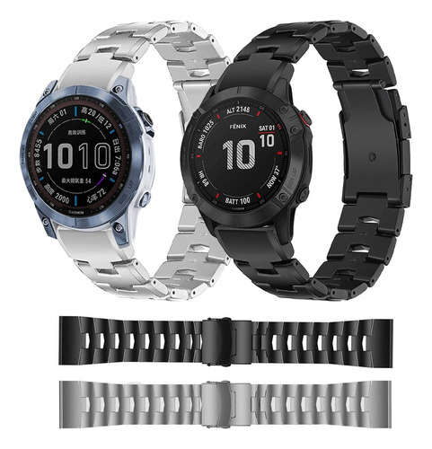 Correa De Aleación De Titanio Negra Para Garmin Fenix 7x
