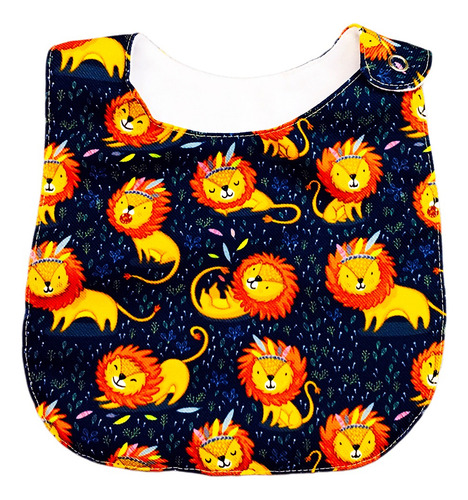 Kit 4 Baberos Para Bebé León De Algodón Impermeable