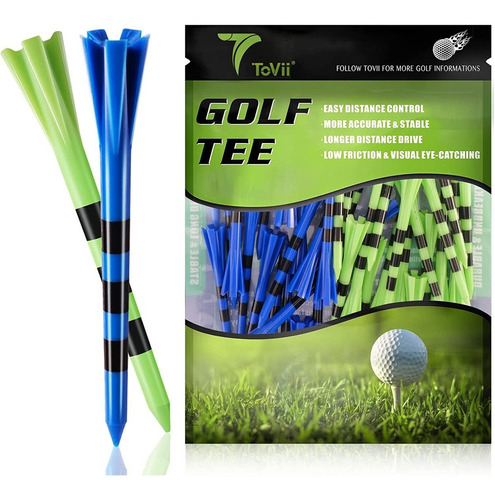 Tees De Golf Plastico De Cinco Puntas - 80 Uds. (dos Largos)