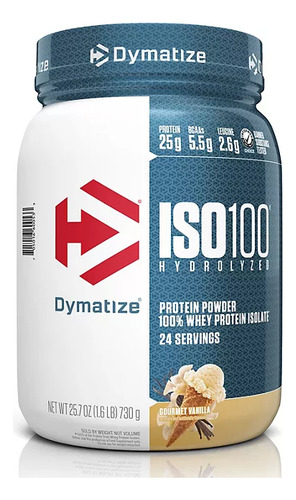 Iso100 Whey Protein Dymatize 730gr Sabor Vainill Hidrolizado Sabor Vainilla