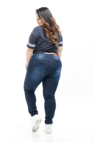 Calça Jeans Feminina Plus Size Dins Gordinhas Com Lyra
