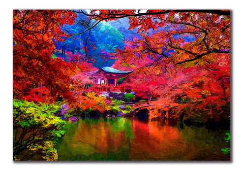 Imagem 2 de 5 de Quadro Decorativo Para Quarto Casal Tempo Oriental Natureza