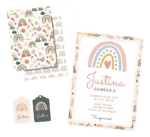 Comprar Kit Imprimible Arco Iris Nórdico Candy Bolsita Invitación