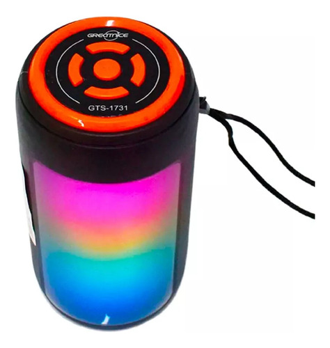 Bocina Bluetooth Inalámbrica Con Radio Fm Y Luz Led Parlante Rgb Cambia De Color Flame Lught Recargable Gts-1732