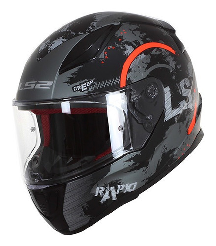 Casco Integral Ls2 Ff353 Circle/titanio Mate Naranja Fluor