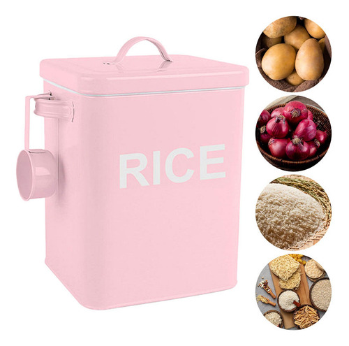 Tarro Organizador De Encimera, Bote De Y Cuchara, Rosa Xl