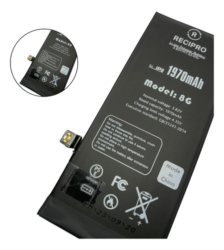 Reposição De Bateria Original P/ Iphone 8 Recipro Saúde 100%