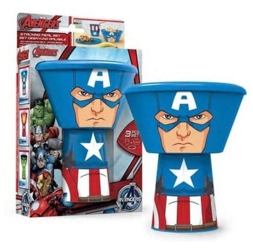 Set Desayuno Plastico Avengers Capitan America Marvel