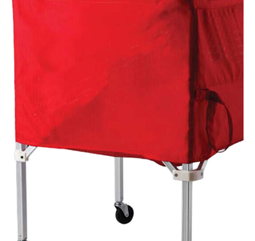 Recogedor De Carrito De Pelotas Deportivas Enrollable Rojo