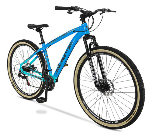Bicicleta Mountain Bike Aro 29 Safe 21 Marchas Freio À Disco Cor Azul + Azul Safira Tamanho Do Quadro 15,5