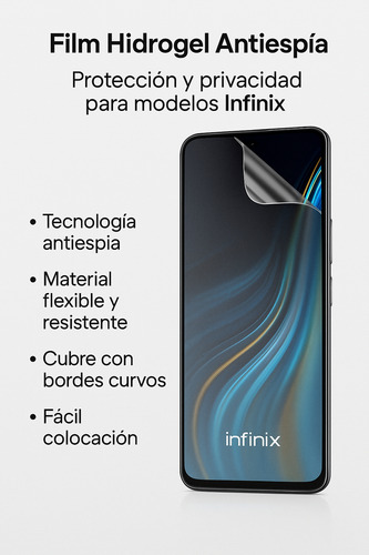 Film Protector Pantalla Privacidad Anti Espía Para Infinix Note 40 Pro