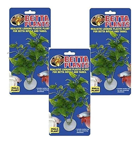 Paquete De 3 Plantas De Zoo Med Betta Philo