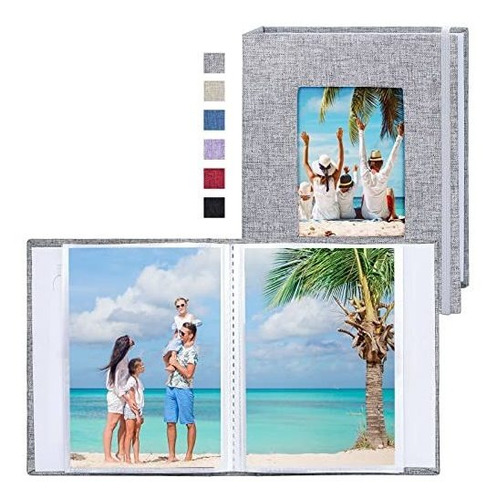 Vienrose Small Photo Album 5x7 Photos, 2 Pack Linen Cover Mi